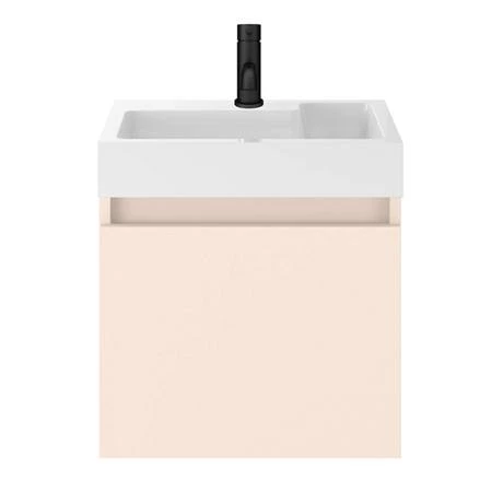 Milan Juno 500 x 360mm Blush Pink Wall Hung Vanity Unit 2 Milan Juno 500 x 360mm Blush Pink Wall Hung Vanity Unit - Image 2