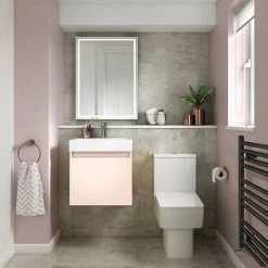 Milan Juno 500 x 360mm Blush Pink Wall Hung Vanity Unit 7 Milan Juno 500 x 360mm Blush Pink Wall Hung Vanity Unit -Cloakroom Vanity Units Shop JN5MP d2 460