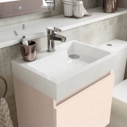 Milan Juno 500 x 360mm Blush Pink Wall Hung Vanity Unit 8 Milan Juno 500 x 360mm Blush Pink Wall Hung Vanity Unit -Cloakroom Vanity Units Shop JN5MP d3 460