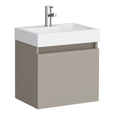 Milan Juno 500 x 360mm Stone Grey Wall Hung Vanity Unit 1 Milan Juno 500 x 360mm Stone Grey Wall Hung Vanity Unit