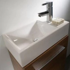 Tavistock Kobe 450mm Freestanding Unit & Basin - Gloss White -Cloakroom Vanity Units Shop KWM45BK D1 460 1