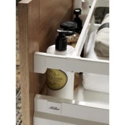 Miller London 120 Wall Hung Four Drawer Vanity Unit + Double Basin - Oak 11 Miller London 120 Wall Hung Four Drawer Vanity Unit + Double Basin - Oak -Cloakroom Vanity Units Shop LOND60WHIDR D4N 460