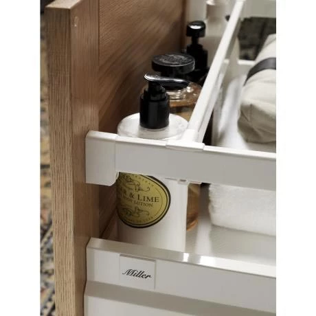 Miller London 120 Wall Hung Four Drawer Vanity Unit + Double Basin - Oak 6 Miller London 120 Wall Hung Four Drawer Vanity Unit + Double Basin - Oak - Image 6