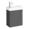 Milan W400 x D222mm Gloss Grey Compact Wall Hung Basin Unit