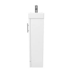 Milan Small Floor Standing Vanity Basin Unit - Gloss White (W400 x D222mm) -Cloakroom Vanity Units Shop MILFSGW n d2 460
