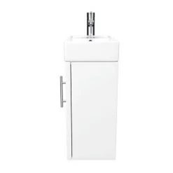 Milan Modern Wall Hung Basin Vanity Unit - Gloss White (W400 x D222mm) -Cloakroom Vanity Units Shop MILWHGW D4 460