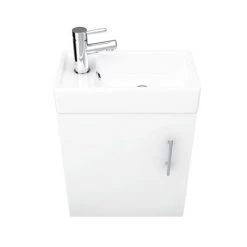 Milan Modern Wall Hung Basin Vanity Unit - Gloss White (W400 x D222mm) -Cloakroom Vanity Units Shop MILWHGW D5 460