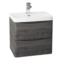 Monza Graphite Oak 500mm Wide Wall Mounted Vanity Unit