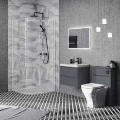 Monza Matt Grey 500mm Wide Wall Mounted Vanity Unit 5 Monza Matt Grey 500mm Wide Wall Mounted Vanity Unit -Cloakroom Vanity Units Shop MZ5MGWH1 d3 460