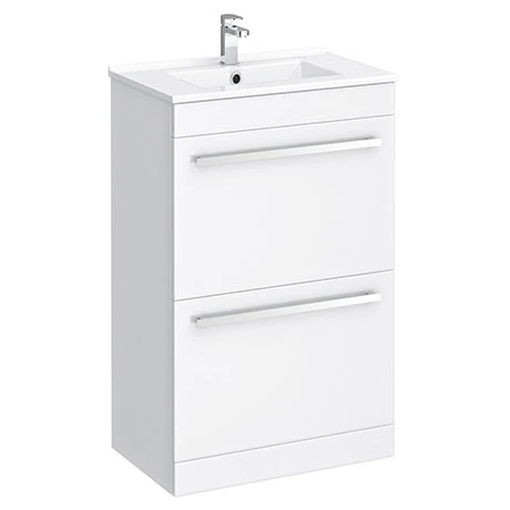 Nova 500mm Vanity Sink With Cabinet - Modern High Gloss White 1 Nova 500mm Vanity Sink With Cabinet - Modern High Gloss White
