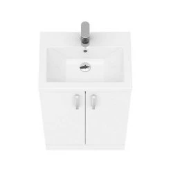 Pallas 500 Modern Gloss White Floor Standing Vanity Unit -Cloakroom Vanity Units Shop PAL006E d6 460