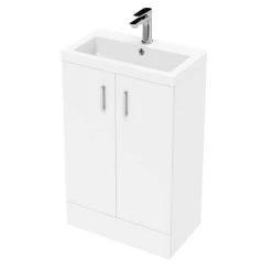 Pallas 500 Modern Gloss White Floor Standing Vanity Unit -Cloakroom Vanity Units Shop PAL006E D2 460