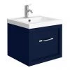 Period Bathroom Co. Wall Hung Vanity - Matt Blue - 500mm 1 Drawer with Chrome Handle