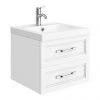 Period Bathroom Co. Wall Hung Vanity - Matt White - 500mm 2 Drawer with Chrome Handles