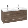 Villeroy and Boch Avento Arizona Oak 1200mm Wall Hung 4-Drawer Double Vanity Unit