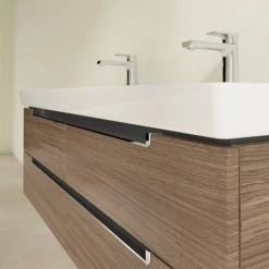 Villeroy and Boch Subway 2.0 Arizona Oak 1300mm Wall Hung Double Basin Vanity Unit 8 Villeroy and Boch Subway 2.0 Arizona Oak 1300mm Wall Hung Double Basin Vanity Unit -Cloakroom Vanity Units Shop SBDB13AO D2 460