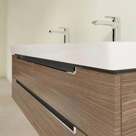 Villeroy and Boch Subway 2.0 Arizona Oak 1300mm Wall Hung Double Basin Vanity Unit 3 Villeroy and Boch Subway 2.0 Arizona Oak 1300mm Wall Hung Double Basin Vanity Unit - Image 3