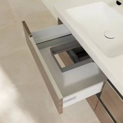 Villeroy and Boch Subway 2.0 Arizona Oak 1300mm Wall Hung Double Basin Vanity Unit 10 Villeroy and Boch Subway 2.0 Arizona Oak 1300mm Wall Hung Double Basin Vanity Unit -Cloakroom Vanity Units Shop SBDB13AO D4 460