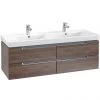 Villeroy and Boch Subway 2.0 Arizona Oak 1300mm Wall Hung Double Basin Vanity Unit