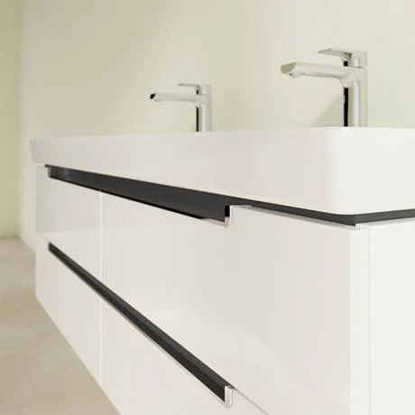 Villeroy and Boch Subway 2.0 Glossy White 1300mm Wall Hung Double Basin Vanity Unit 3 Villeroy and Boch Subway 2.0 Glossy White 1300mm Wall Hung Double Basin Vanity Unit - Image 3