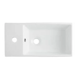 Cubix High Gloss White Vanity Unit inc Ceramic Basin W480 x D230mm - VTY058 -Cloakroom Vanity Units Shop VTY058 d5 460